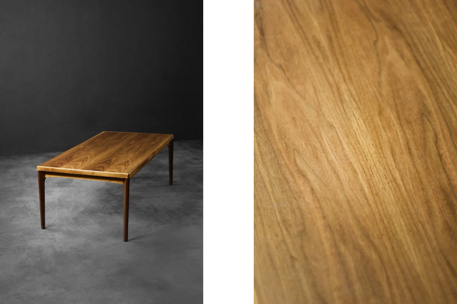 Teak coffee table, designed by Henning Kjærnulf for Vejle Møbelfabrik, Denmark, 1960s