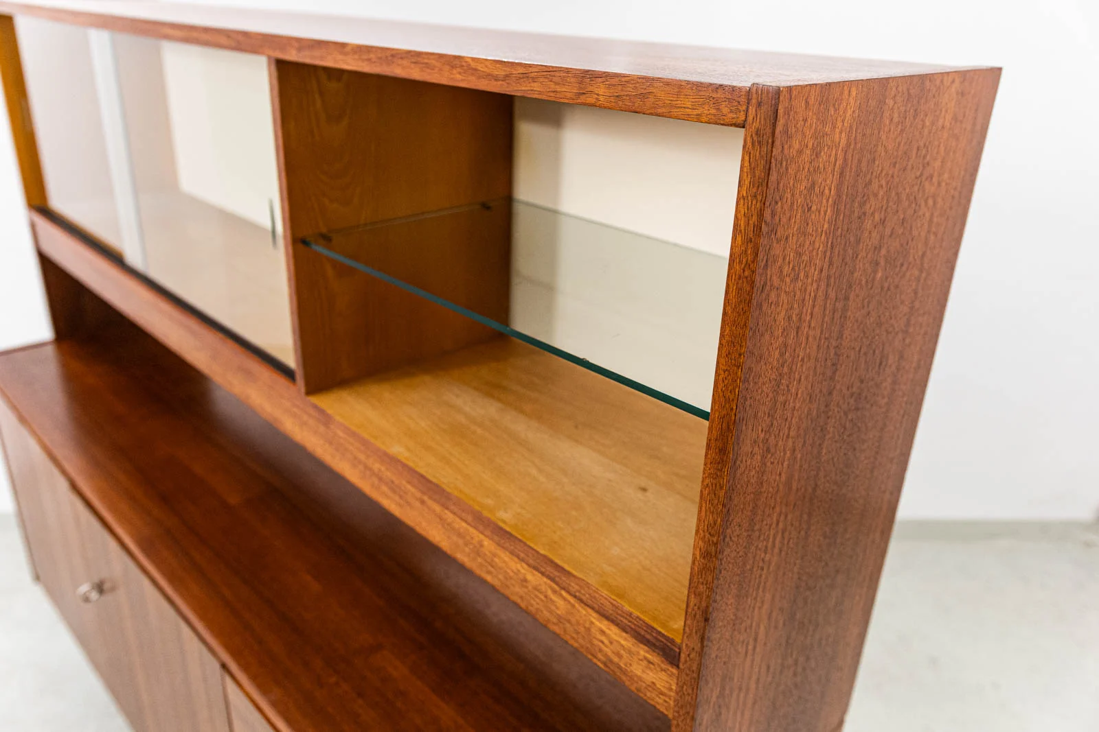 Vintage sideboard with hutch, Swarzędzkie Fabryki Mebli, PRL, 1970s