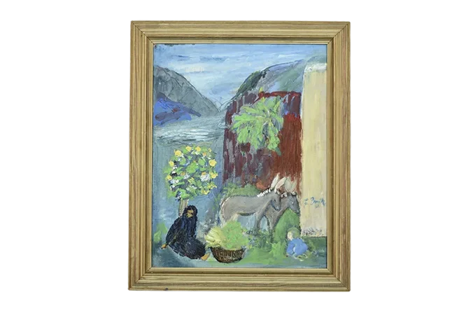 Oil painting on board, Frideborg Bryth, 1950s
