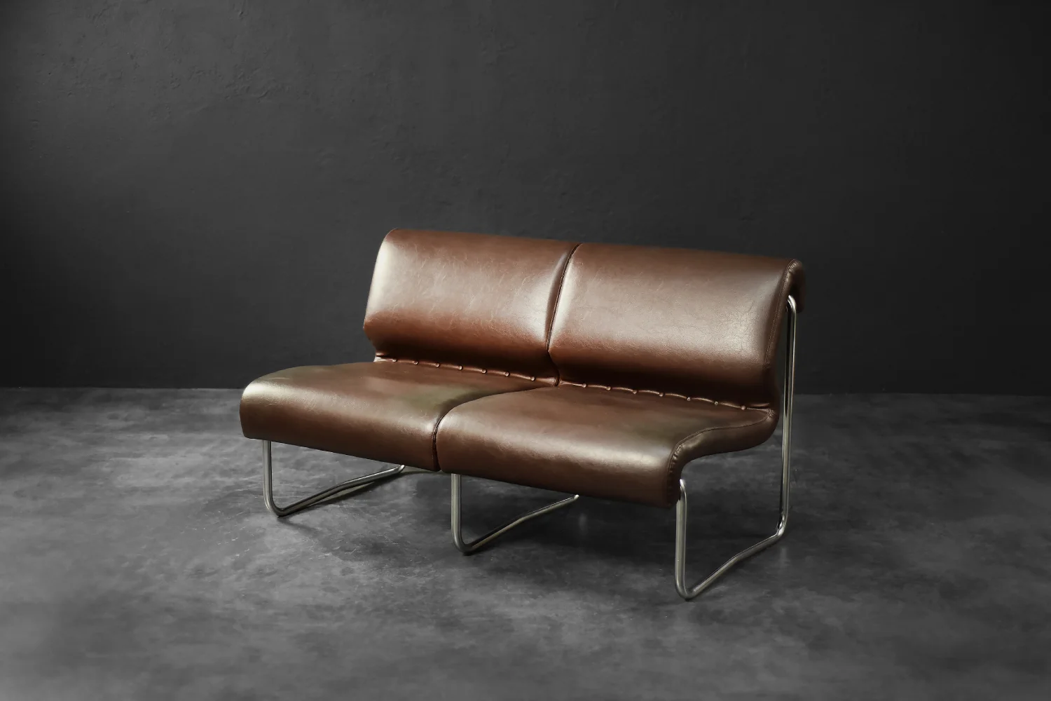 Two-seater sofa on a metal frame, Germany, 1970s