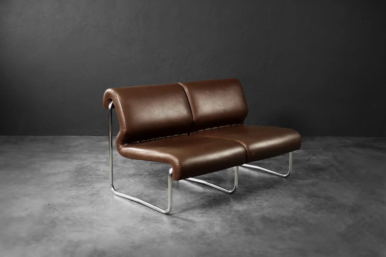 Two-seater sofa on a metal frame, Germany, 1970s