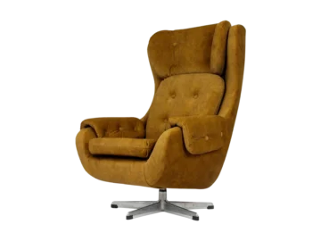 Space Age Swivel Wingback Armchair, UP Zavody, Czechoslovakia, 1970s