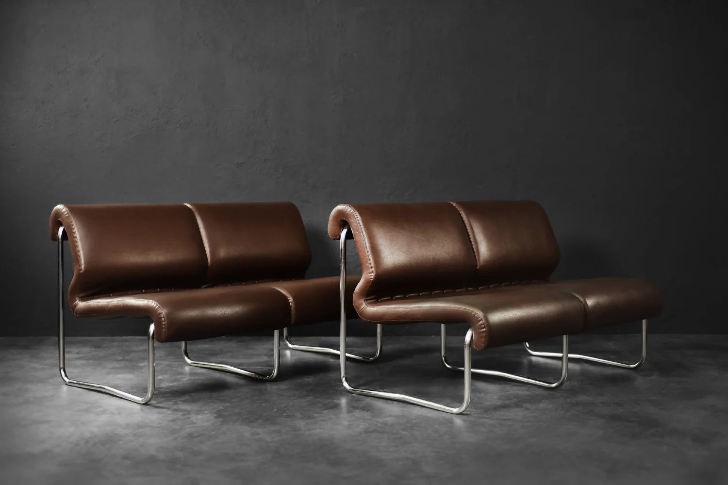 Two-seater sofa on a metal frame, Germany, 1970s