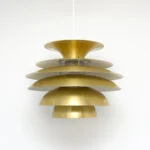 Gold vintage lamp, Denmark, 1970s