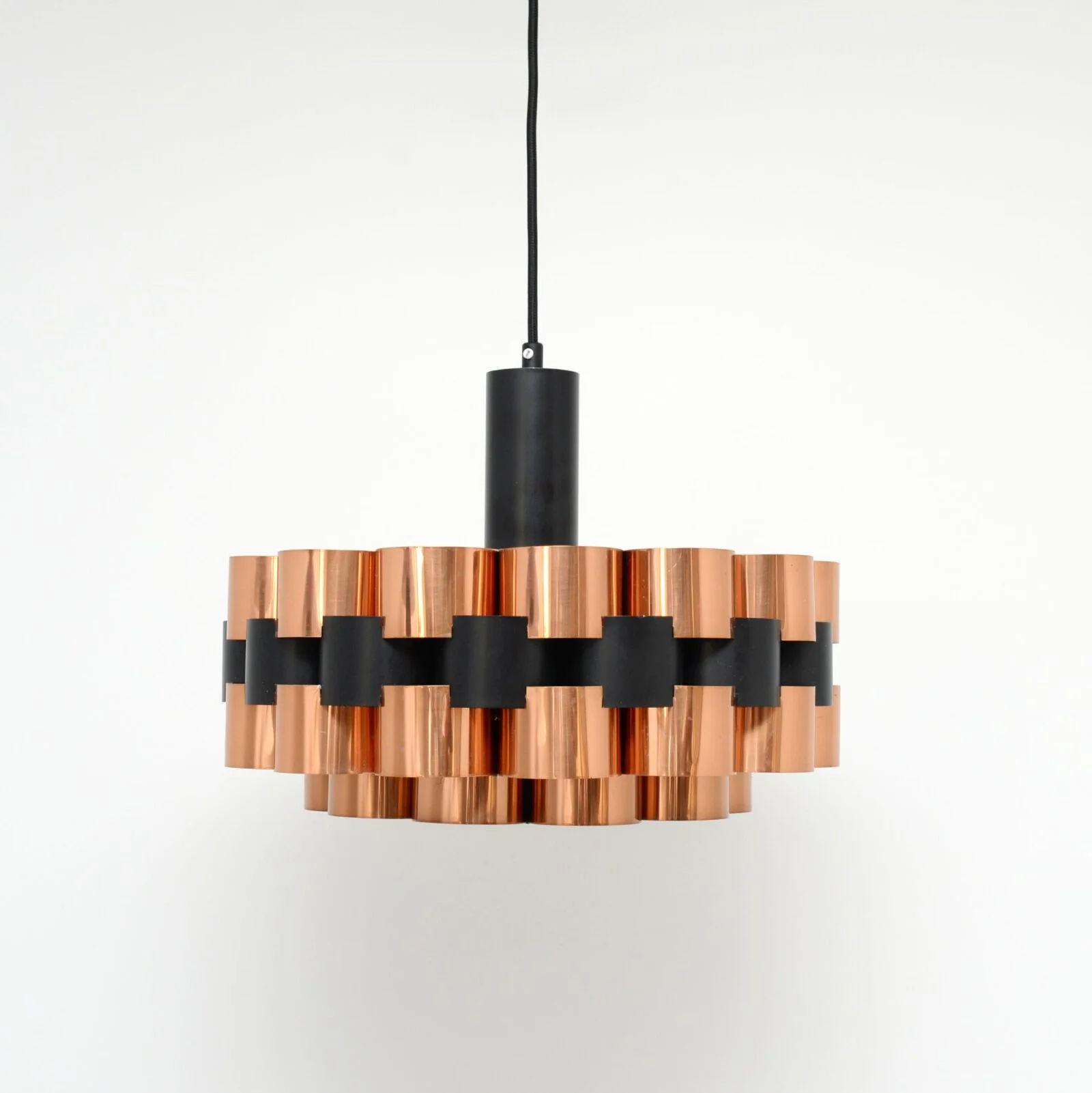 Copper lamp designed by Werner Schou for Coronell Elektro, 1970s