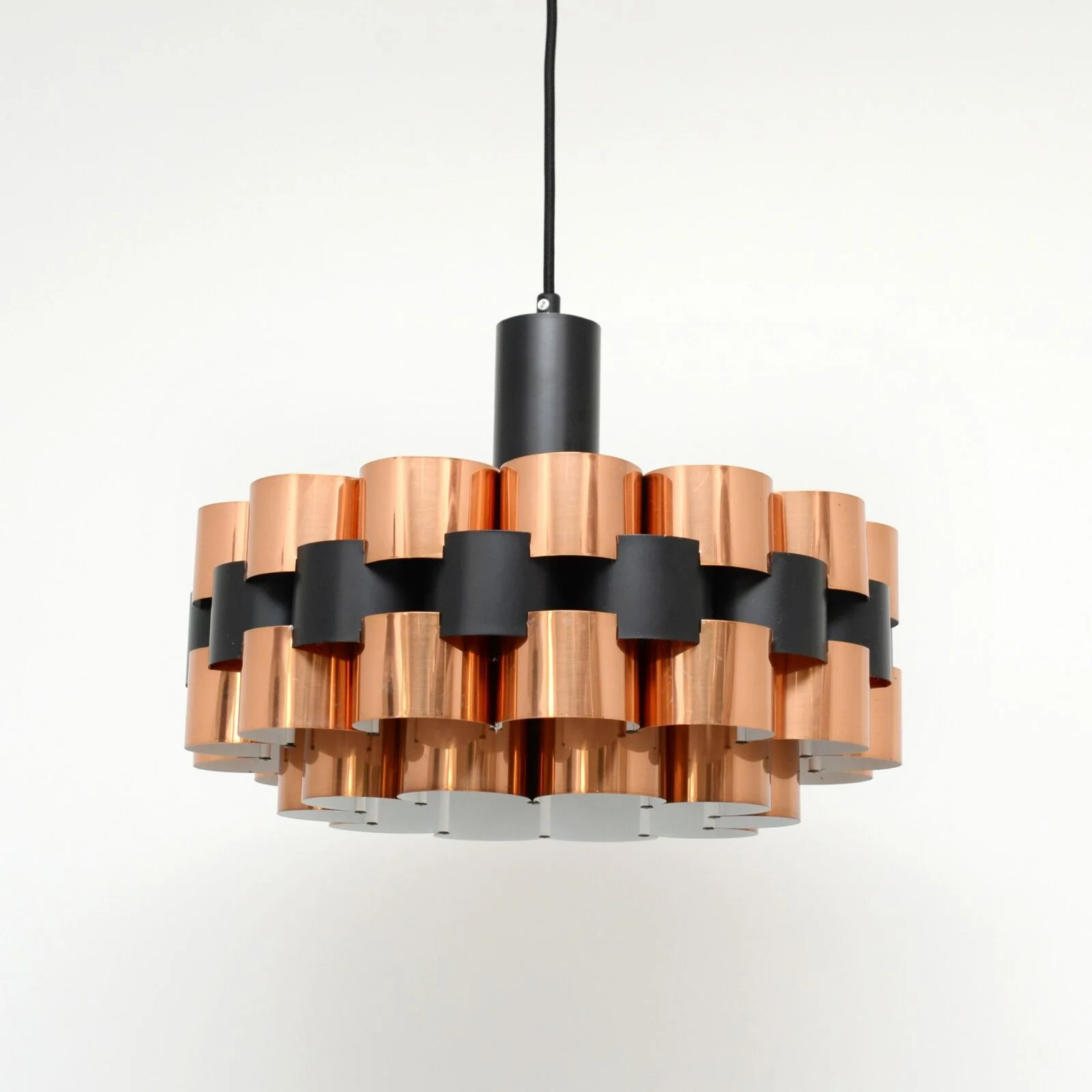 Copper lamp designed by Werner Schou for Coronell Elektro, 1970s