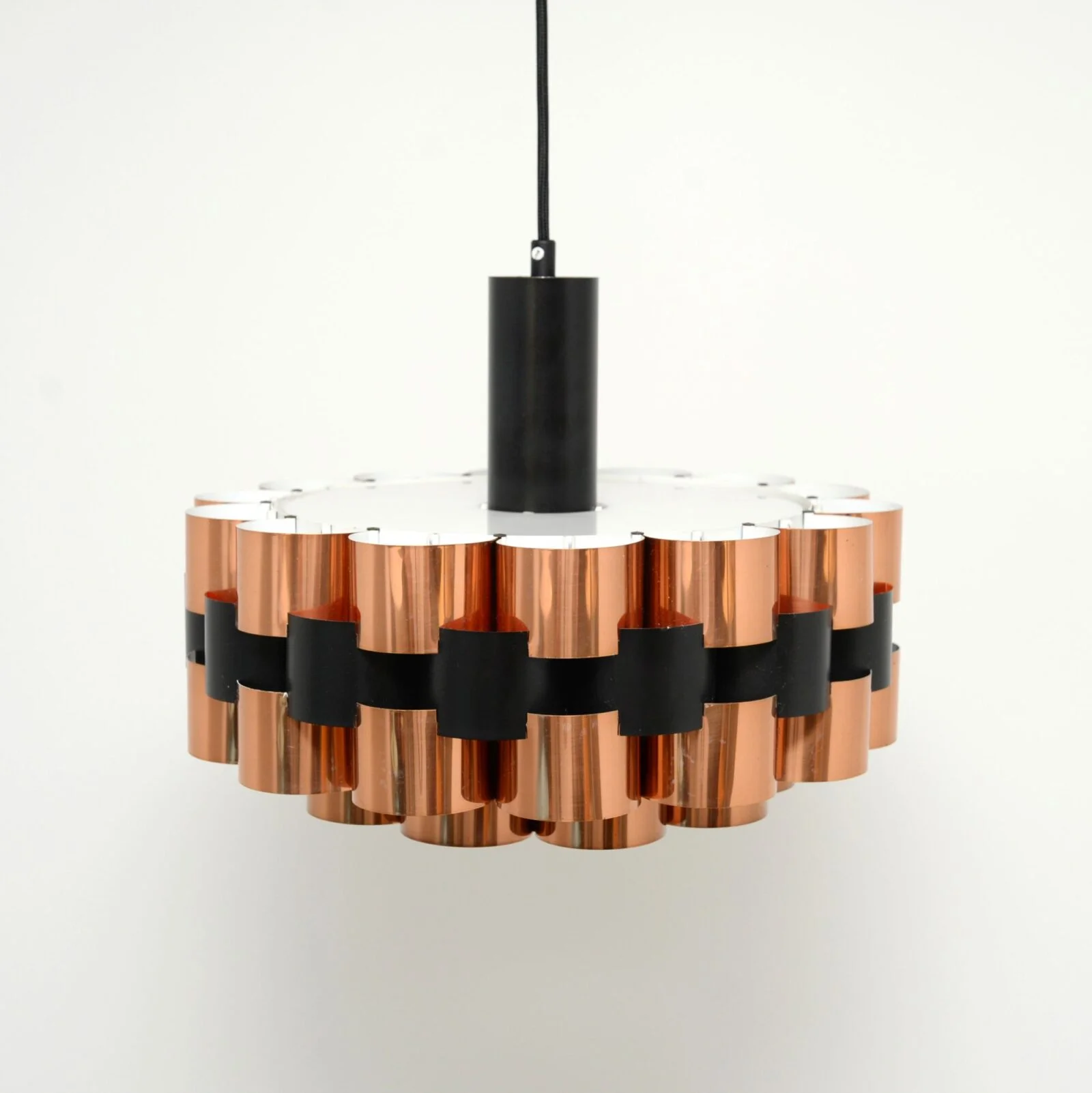 Copper lamp designed by Werner Schou for Coronell Elektro, 1970s