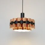 Copper lamp designed by Werner Schou for Coronell Elektro, 1970s