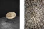 Round woven bamboo armchair, Germany, 1960s