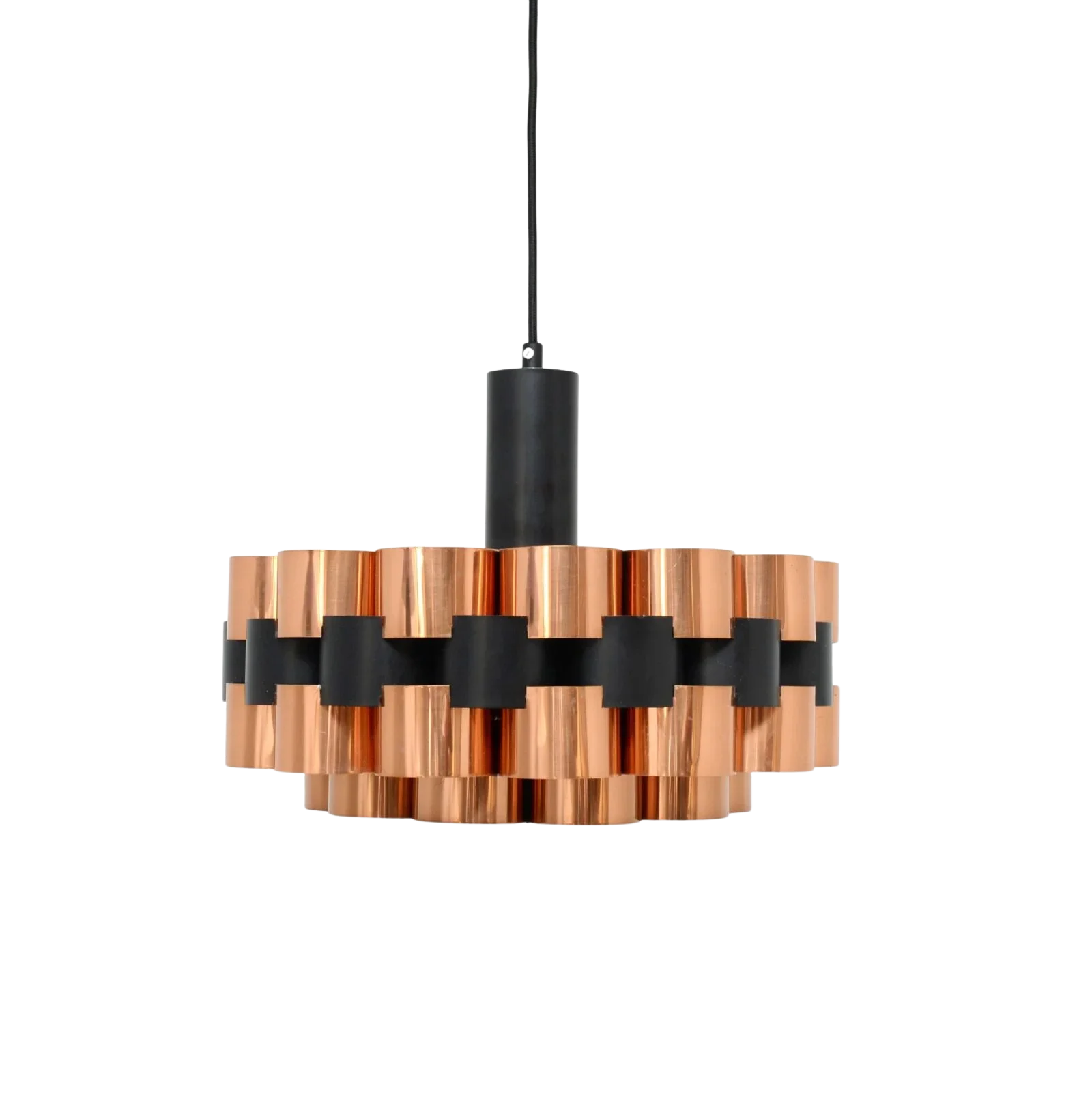 Copper lamp designed by Werner Schou for Coronell Elektro, 1970s
