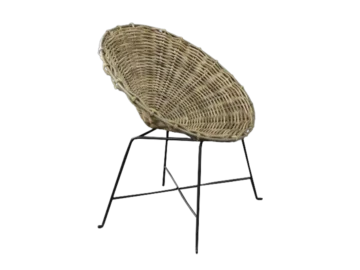 Round woven bamboo armchair, Germany, 1960s