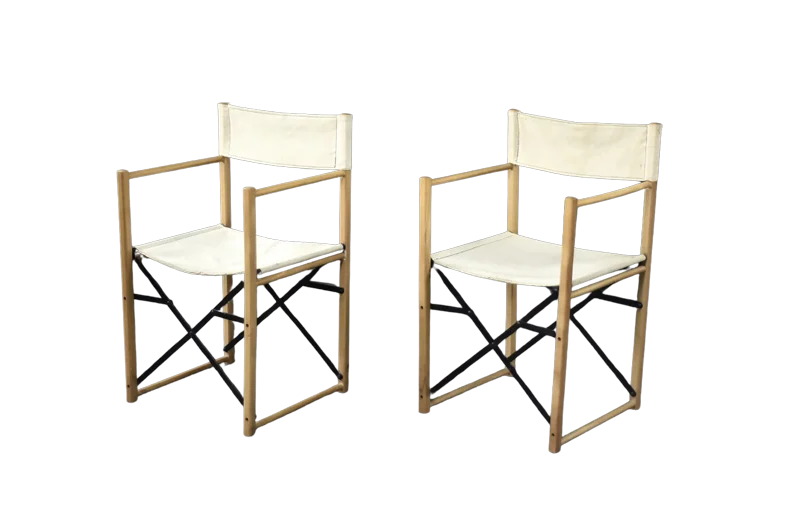 Pair of Safari Director's Chairs, Scandinavia, 1960s
