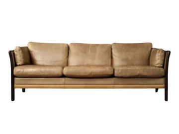 Trzyosobowa sofa skórzana vintage, prod. Mogens Hansen, Dania, lata 70