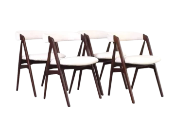 Set of 4 teak chairs designed by Th. Harlev, manufactured by Farstrup, Denmark, 1960s