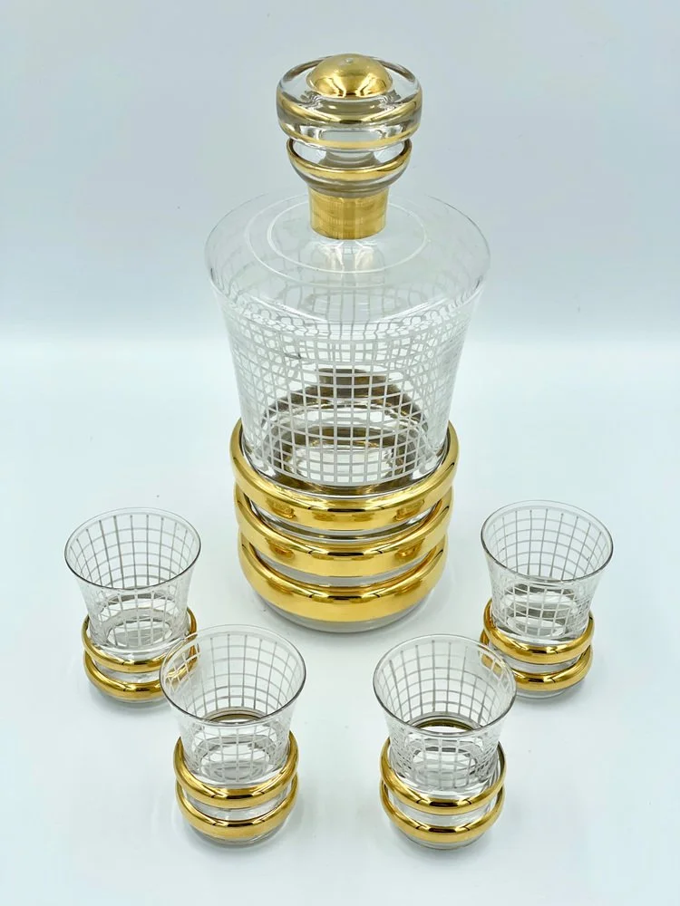 Liqueur set, Borocrystal, Bohemia, Czechoslovakia, 1950s