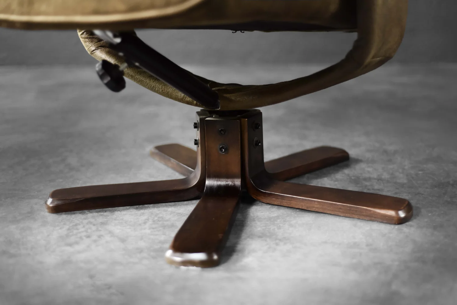 Lounge swivel armchair with footstool, Denmark, 1960s