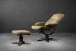 Lounge swivel armchair with footstool, Denmark, 1960s