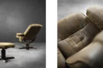 Lounge swivel armchair with footstool, Denmark, 1960s
