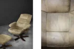 Lounge swivel armchair with footstool, Denmark, 1960s