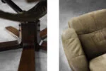 Lounge swivel armchair with footstool, Denmark, 1960s