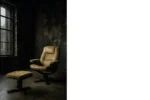 Lounge swivel armchair with footstool, Denmark, 1960s