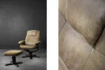Lounge swivel armchair with footstool, Denmark, 1960s