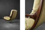 Leather swivel armchair, designed by Eugen Schmidt for Soloform, Germany, 1960s