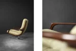 Leather swivel armchair, designed by Eugen Schmidt for Soloform, Germany, 1960s