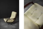 Leather swivel armchair, designed by Eugen Schmidt for Soloform, Germany, 1960s