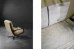 Leather swivel armchair, designed by Eugen Schmidt for Soloform, Germany, 1960s