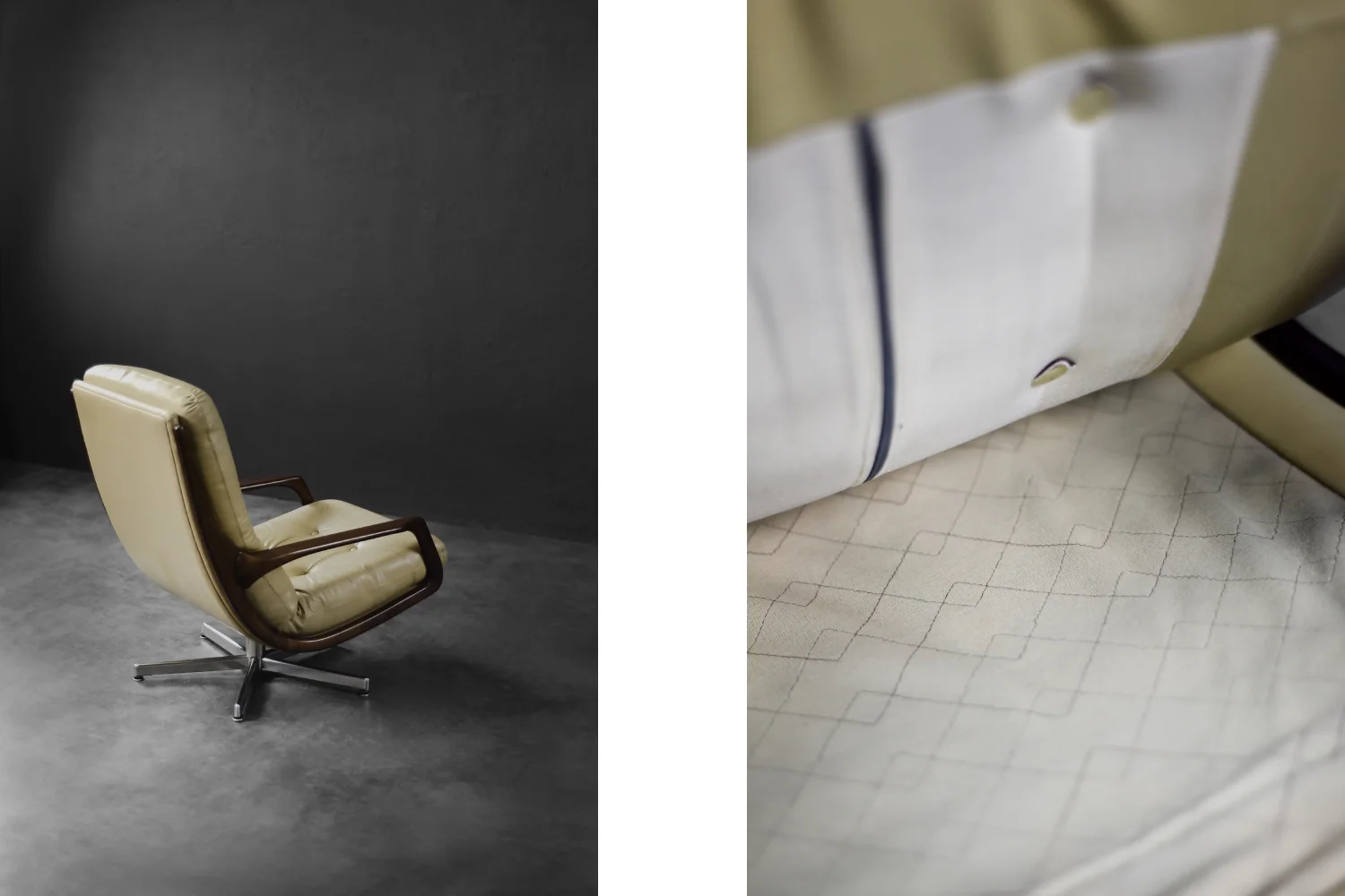 Leather swivel armchair, designed by Eugen Schmidt for Soloform, Germany, 1960s