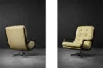 Leather swivel armchair, designed by Eugen Schmidt for Soloform, Germany, 1960s