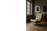 Leather swivel armchair, designed by Eugen Schmidt for Soloform, Germany, 1960s