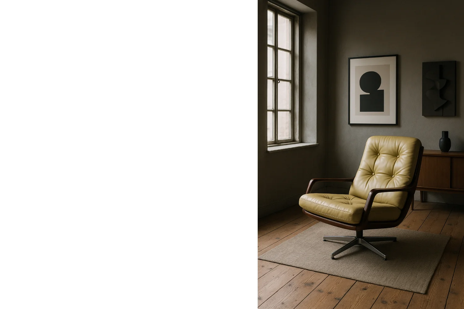 Leather swivel armchair, designed by Eugen Schmidt for Soloform, Germany, 1960s