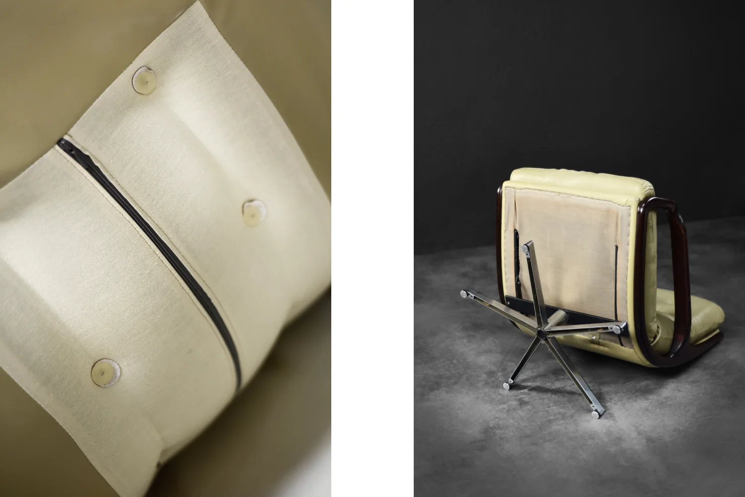 Leather swivel armchair, designed by Eugen Schmidt for Soloform, Germany, 1960s