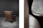 Modernist Leather Wing Chair, Denmark, 1960s