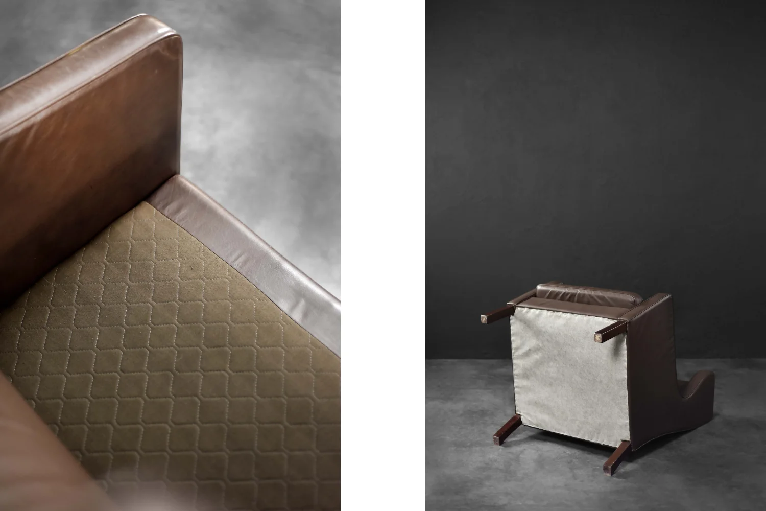 Modernist Leather Wing Chair, Denmark, 1960s