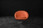 Orange Space Age swivel armchair, Scandinavia, 1960s