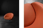 Orange Space Age swivel armchair, Scandinavia, 1960s