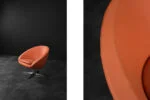 Orange Space Age swivel armchair, Scandinavia, 1960s
