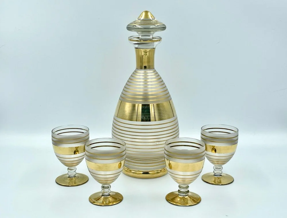 Art Deco Liqueur Set, Bohemia, Czechoslovakia, 1950s