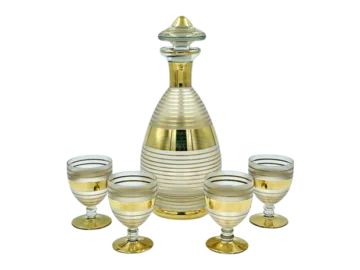 Art Deco Liqueur Set, Bohemia, Czechoslovakia, 1950s