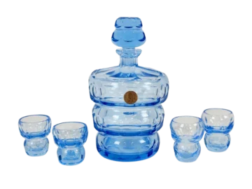 Art Deco Liqueur Set, Moser, Bohemia, Czechoslovakia, 1930s