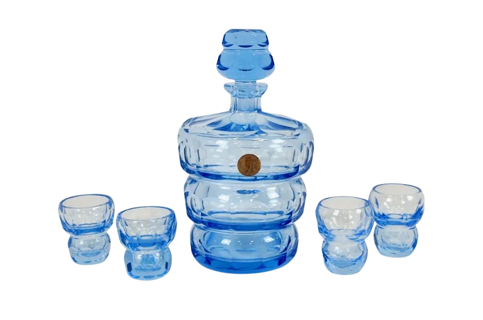 Art Deco Liqueur Set, Moser, Bohemia, Czechoslovakia, 1930s