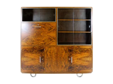 Office sideboard with display cabinet and secretary desk, designed by Robert Slezák, 1930s
