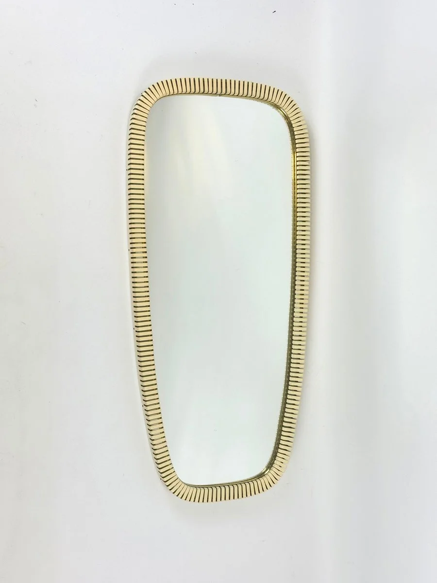 Wall mirror in metal frame, Germany, 1950s
