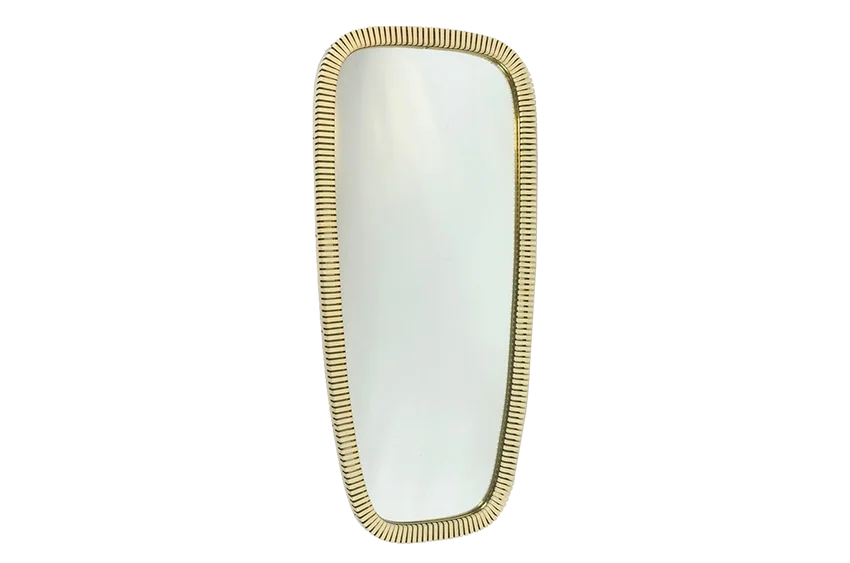 Wall mirror in metal frame, Germany, 1950s