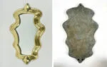 Mirror in a Polished Brass Frame, Antique, 19th Century