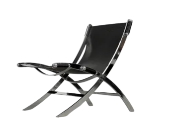 Minimalist leather chair, Italy, 1980s