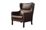 Modernist Leather Wing Chair, Denmark, 1960s